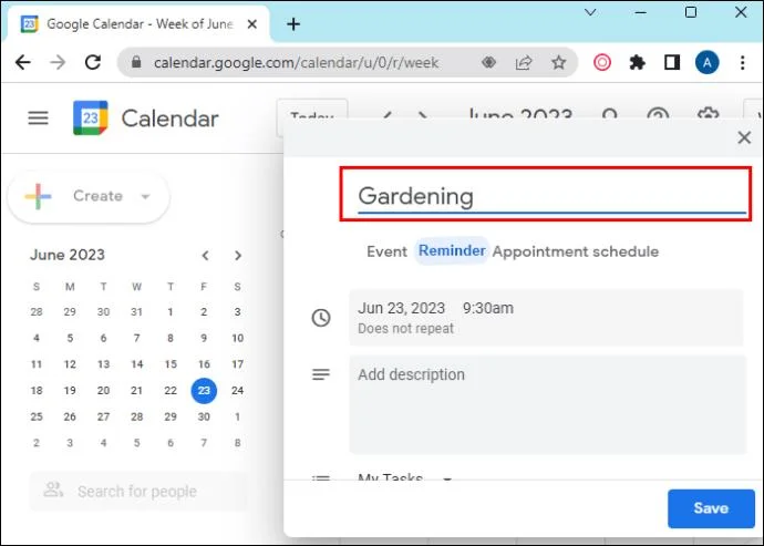 Ημερολόγιο Google: Πώς να προσθέσετε μια υπενθύμιση