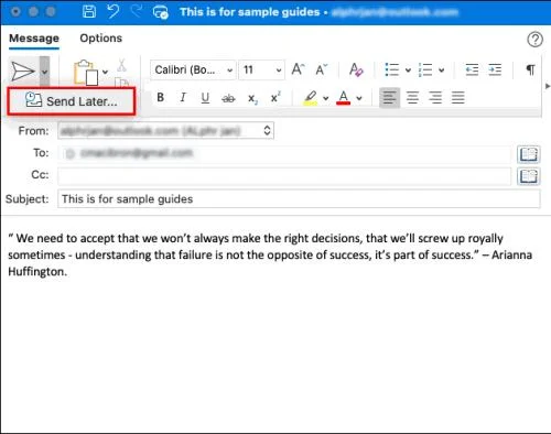 Как да насрочите имейл в Outlook
