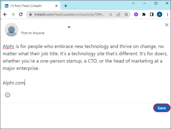 Как да добавите връзка към публикация в LinkedIn