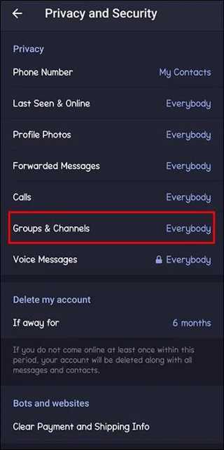 Как да блокирате група в Telegram