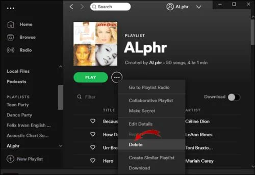 Как да изтриете плейлист в Spotify