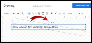 Как да извиете текст в Google Документи