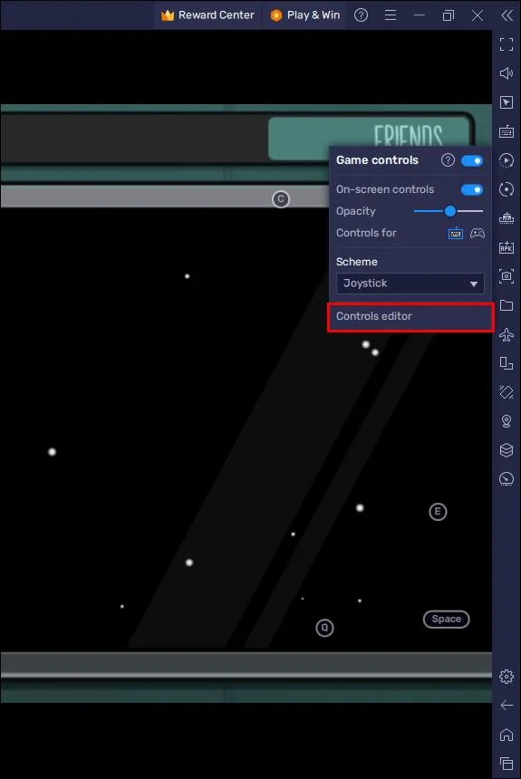 Как да скриете контролите в BlueStacks