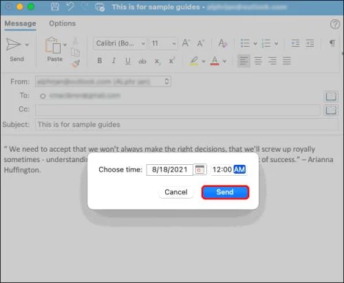 Как да насрочите имейл в Outlook