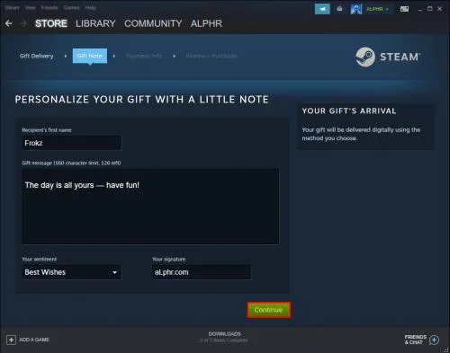 Jak darovat hru Steam