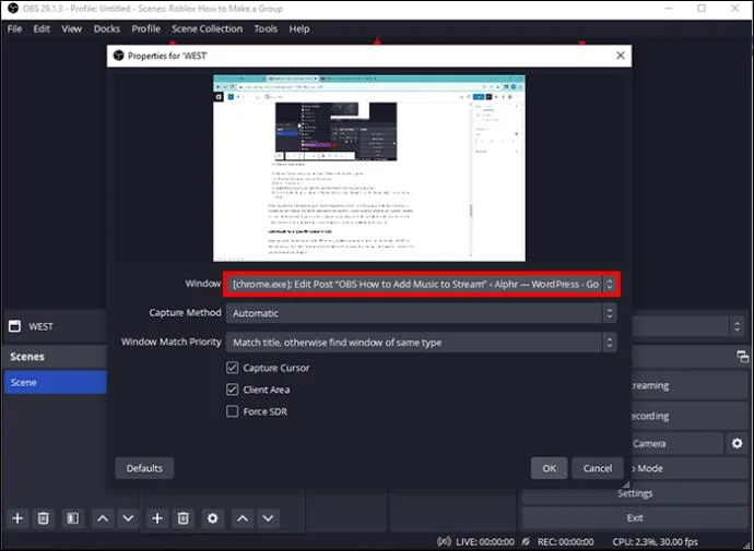 Как да добавите музика за поточно предаване в OBS