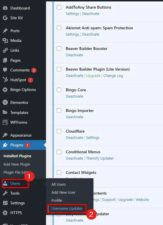 Как да промените потребителското си име в WordPress