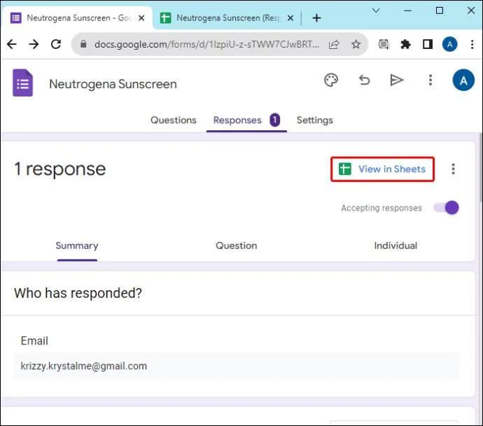 Как да получите известие, когато формуляр е изпратен в Google Forms
