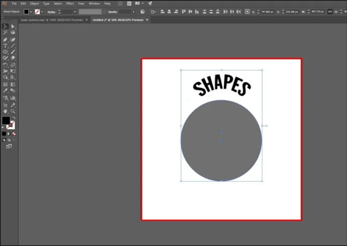 Как да направите текст във форма в Illustrator