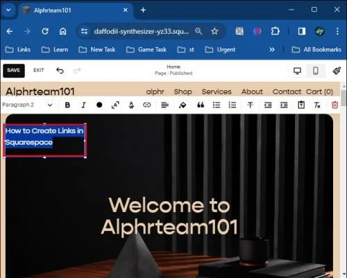 Как да добавите връзка в Squarespace