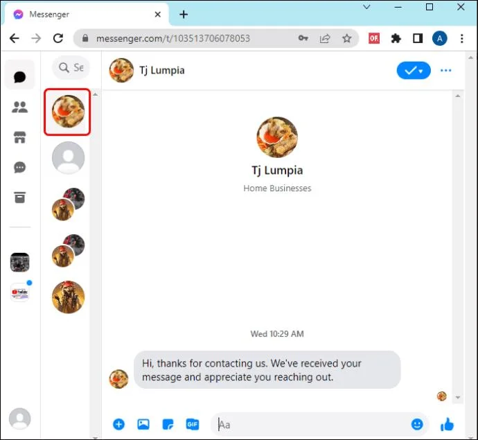 Как да видите часа на съобщението в Messenger