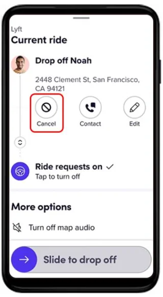 Как да отмените пътуване в Lyft