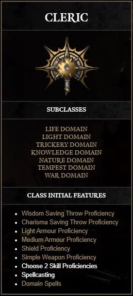 Όλες οι τάξεις στο Baldur'S Gate 3