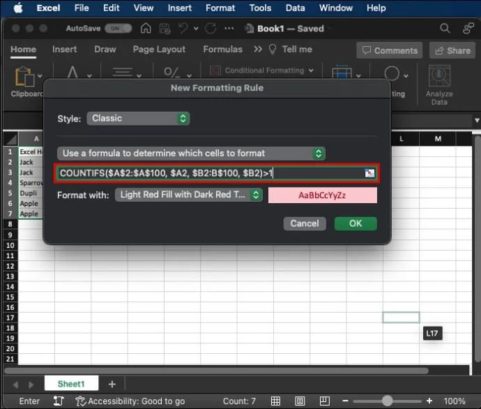 Как да намерите дублиращи се редове в Excel