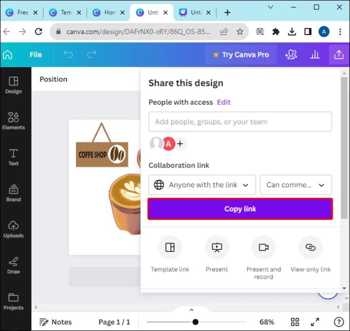 Как да споделите дизайн с вашия екип в Canva