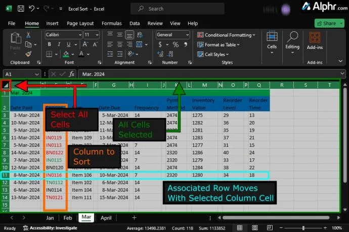 Как да сортирате в Excel