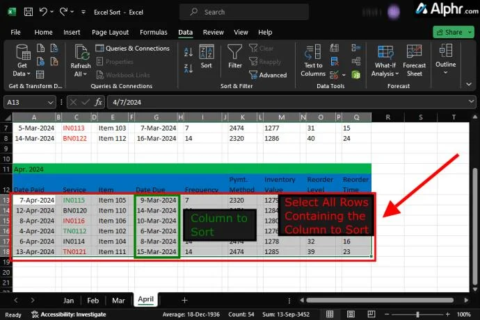 Как да сортирате в Excel