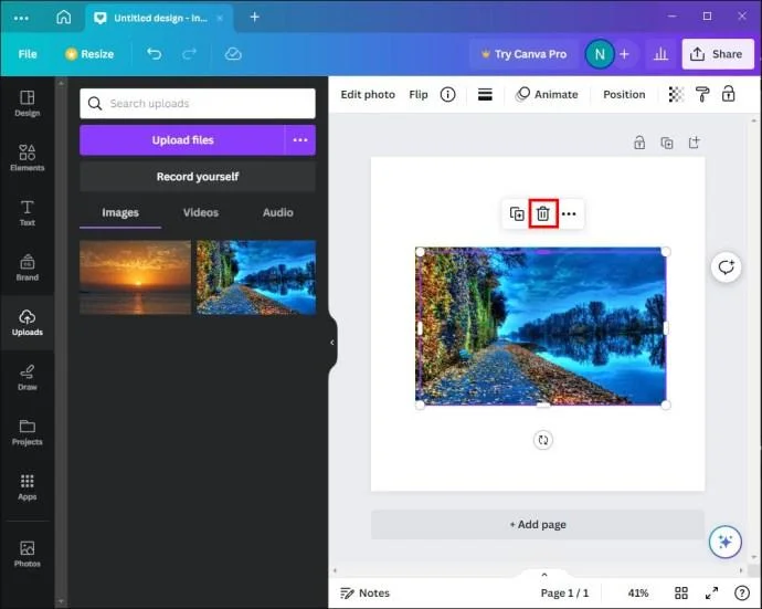 Как да добавите снимка към рамка в Canva
