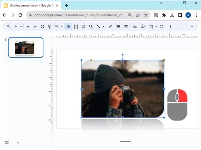 Как да промените формата на изображение в Google Презентации