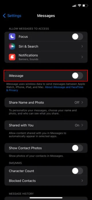 Как да коригирам IMessage, който не изтегля снимки