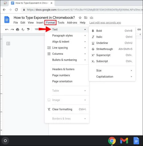 Как да въвеждате експоненти на Chromebook