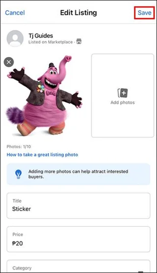 Как да промените реда на снимките във Facebook Marketplace