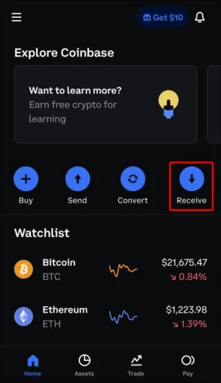 Как да намерите адреса на вашия портфейл в Coinbase
