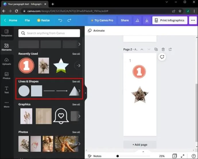Как да добавите номера на страници в Canva
