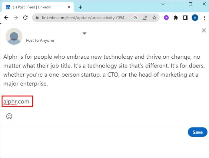 Как да добавите връзка към публикация в LinkedIn