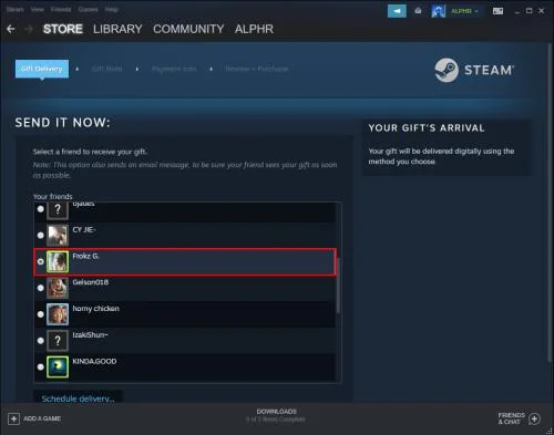 Jak darovat hru Steam