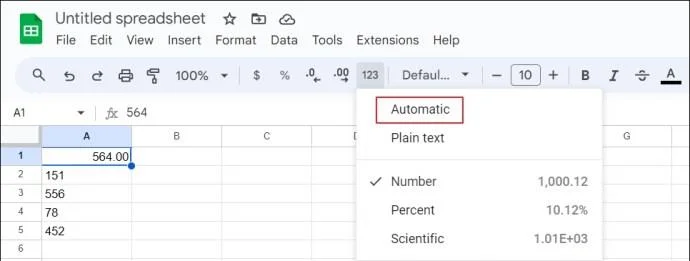 Hvordan konvertere tekst til tall i Google Sheets