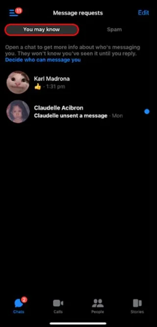 Jak zobrazit omezené zprávy v Messengeru