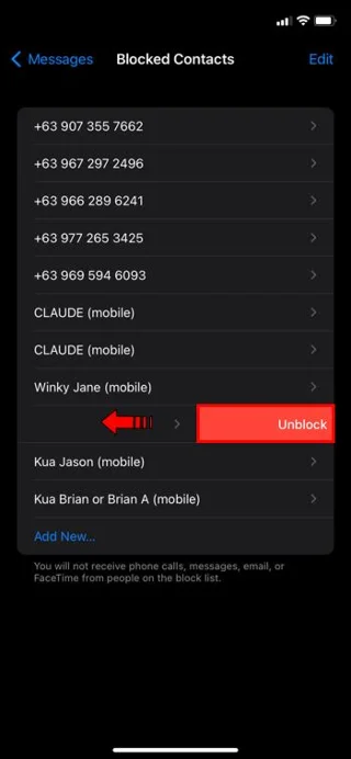 Kuinka estää viestit IMessagessa