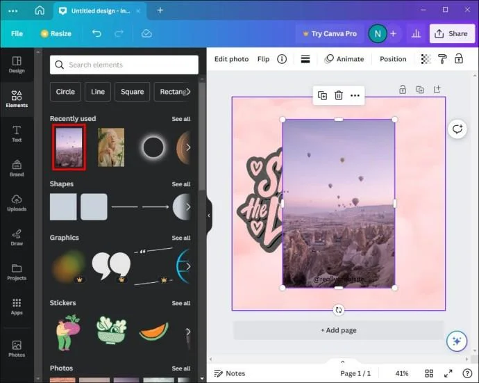 Как да добавите снимка към рамка в Canva
