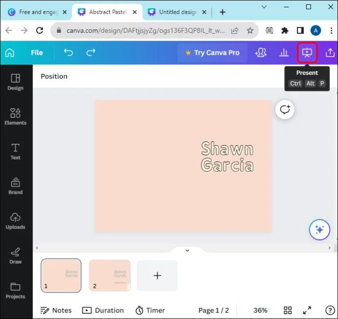 Как да направите текст да се показва при щракване в Canva