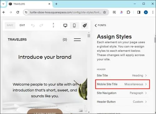 Как да промените името на уебсайт в Squarespace