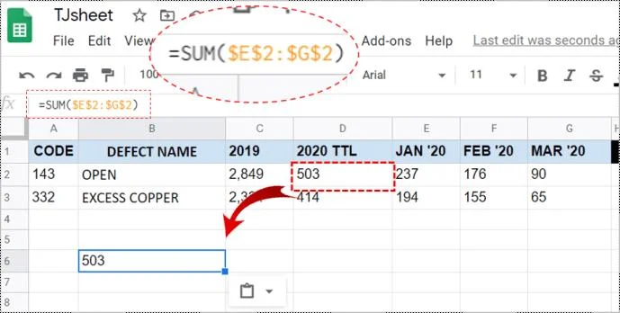Πώς να σύρετε τον τύπο χωρίς αλλαγή στα φύλλα Google