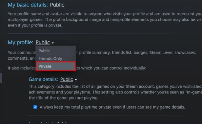 Как да направите профил частен в Steam