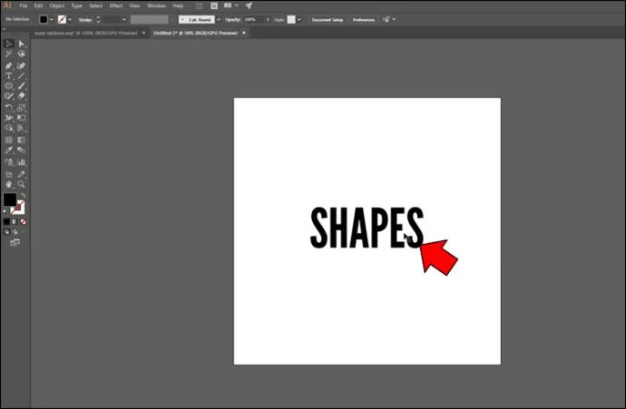 Как да направите текст във форма в Illustrator