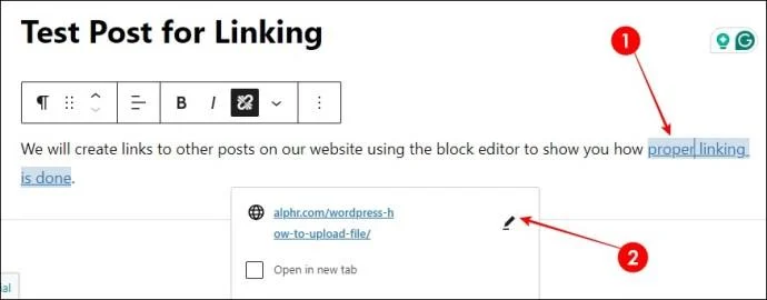 WordPress: Как да направите връзка към друга страница