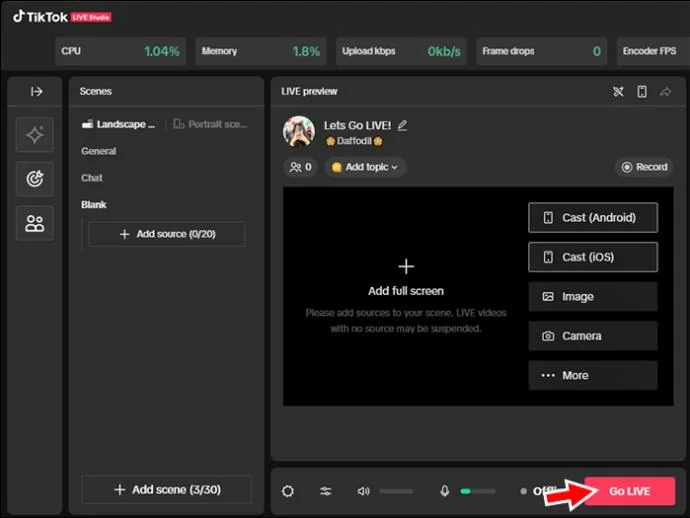Как да използвате и предавате OBS Studio с TikTok