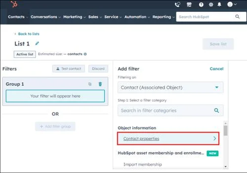 Πώς να δημιουργήσετε μια λίστα στο HubSpot