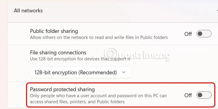 Kako izklopiti varnostno deljenje gesla v sistemu Windows 11