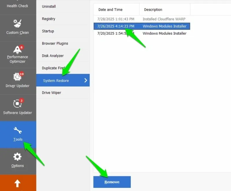 Sådan sletter du individuelle systemgendannelsespunkter i Windows