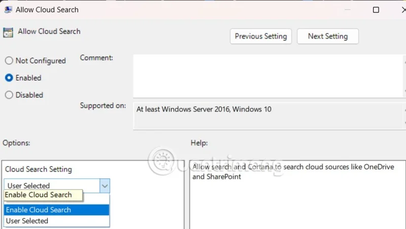 Sådan aktiverer du søgning efter filer i cloud-lagring i Windows 11