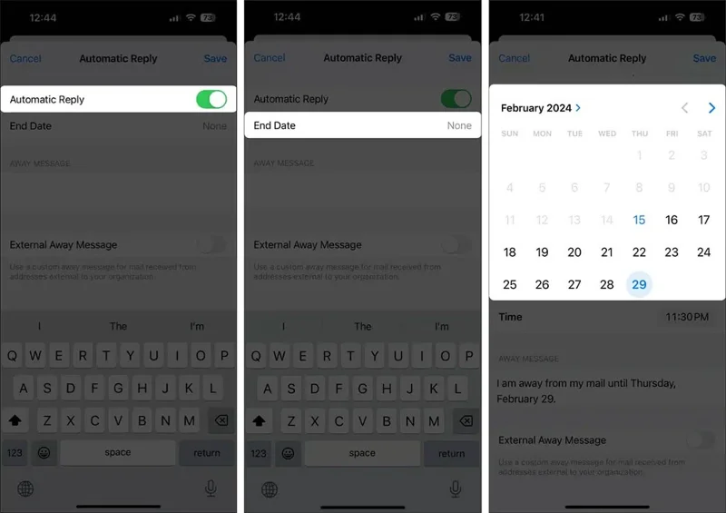 Как да отговаряте автоматично в Mail на iPhone