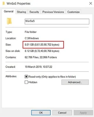 Vyčistěte složku WinSxS a uvolněte tak místo ve Windows