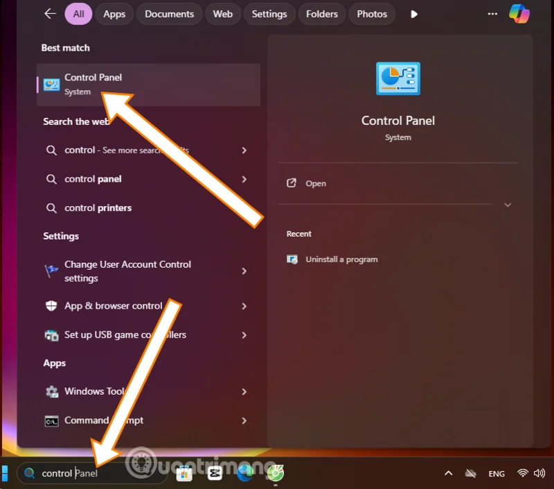 Kako odpreti nadzorno ploščo v sistemu Windows 11