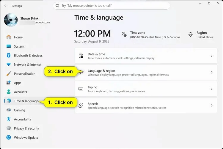 Kako spremeniti obliko valute v sistemu Windows 11