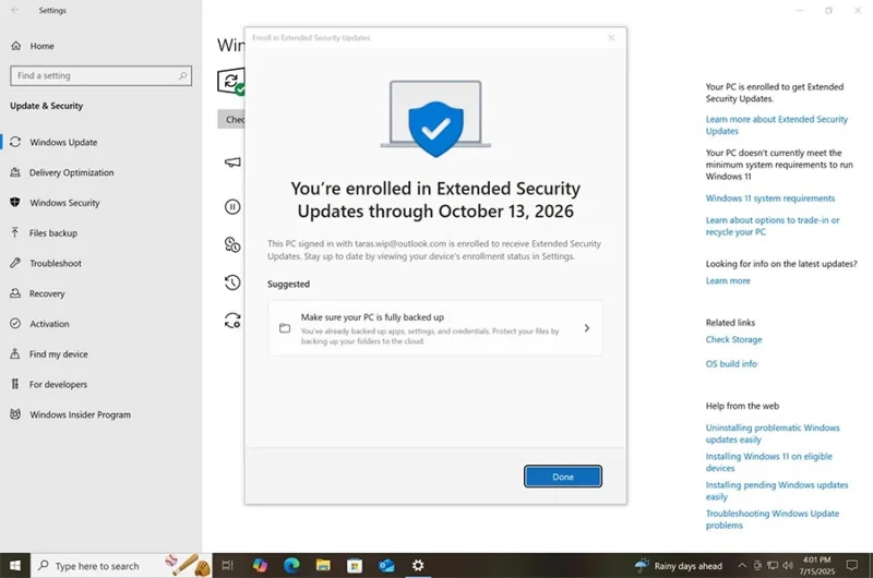 Jak získat další rok bezplatných aktualizací Windows 10